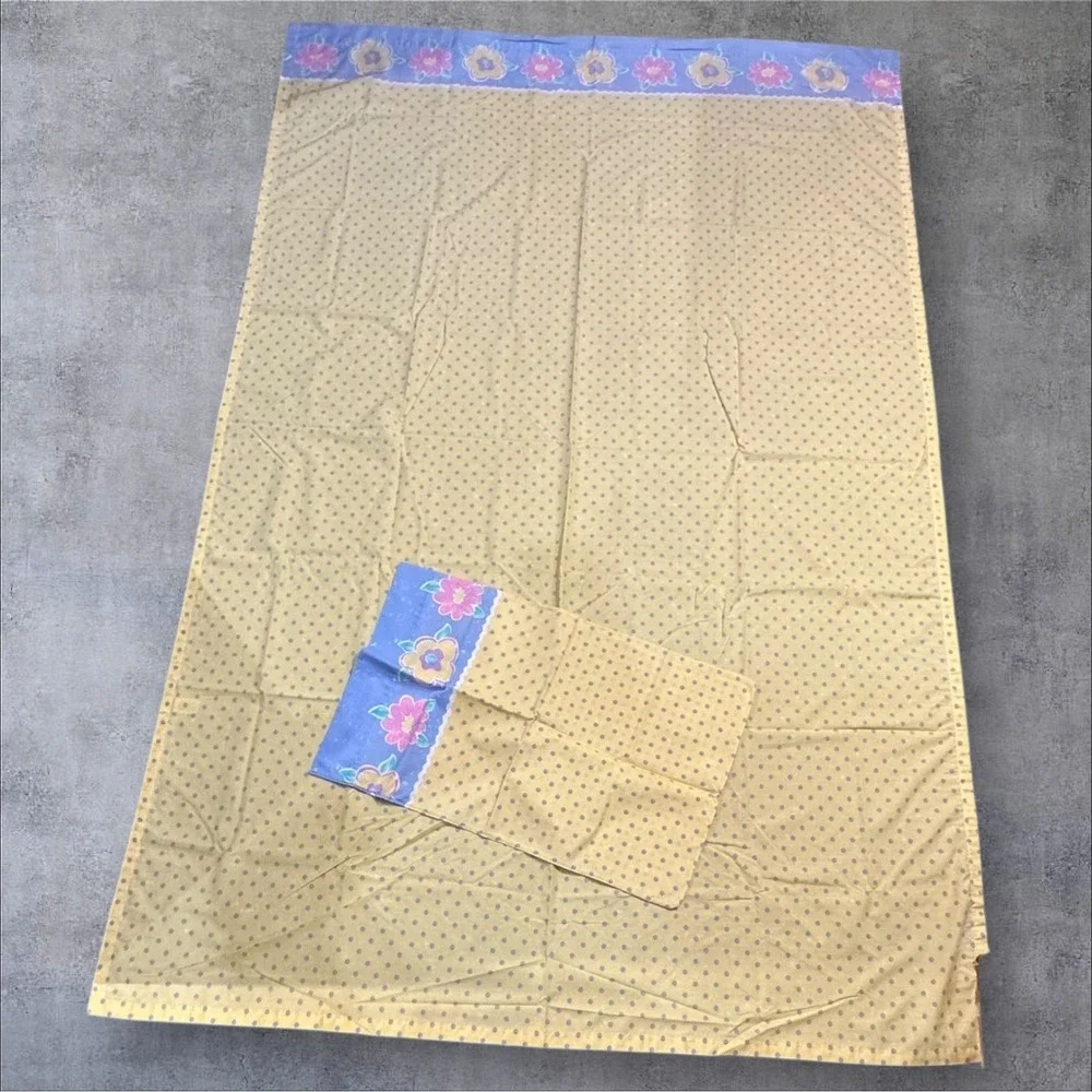 Vintage Dan Rivers Bibb Company Twin Flat Sheet And Standard Pillow Case